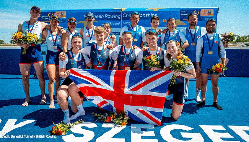 GB rowing team in European Rowing Championships in Szeged, Hungary 2024